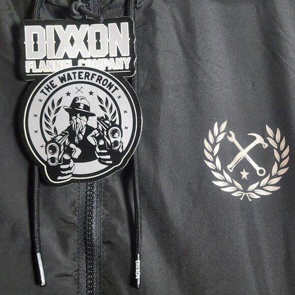 Dixxon Flannel Company Jacket Mens Small Black The Waterfront Hooded Windbreaker - Picture 4 of 12